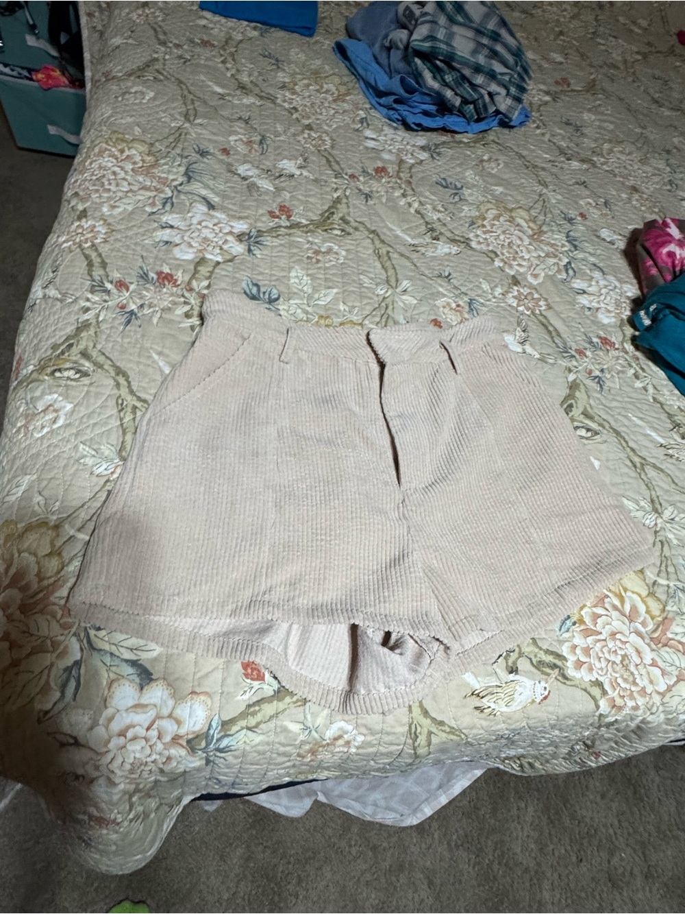 Altar'd State Cream High-Waist Corduroy Shorts
